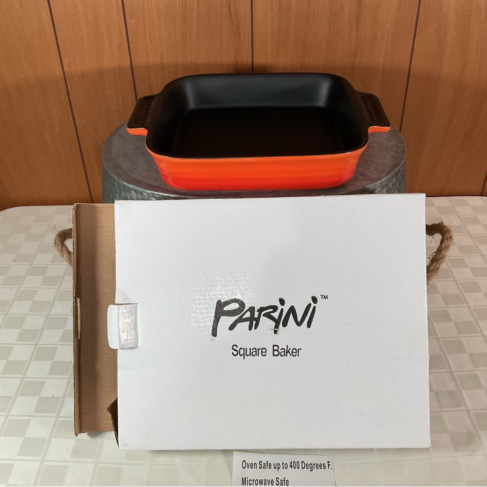 New orange Parini square baker dish